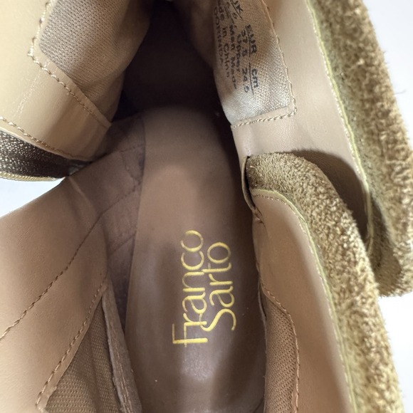Franco Sarto Dorinda Suede Ankle Boots Women's 7.5M Tan Brown Block Heel - Picture 14 of 16